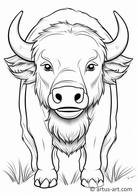 American Bison Coloring Page For Kids